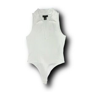 House of Harlow 1960 White Contour All Day Collared Bodysuit